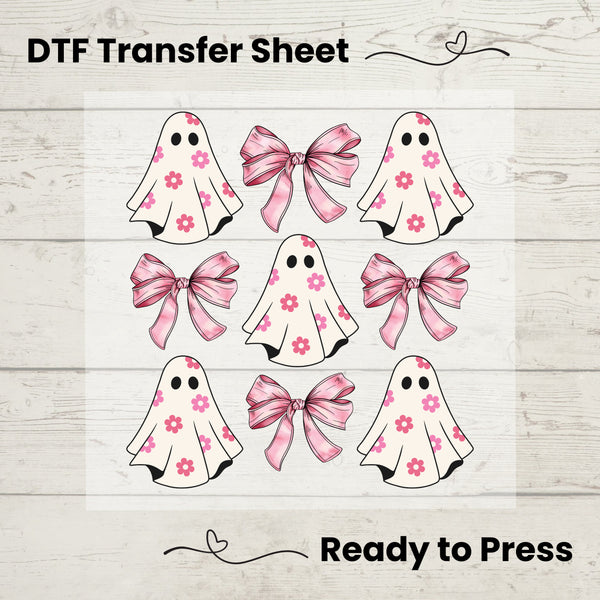 Coquette Ghosts and Bows DTF, Dtf Transfer Sheet, Ready to Press, Custom Dtf, Diy Heat Transfer, Coquette Aesthetic  Shirt