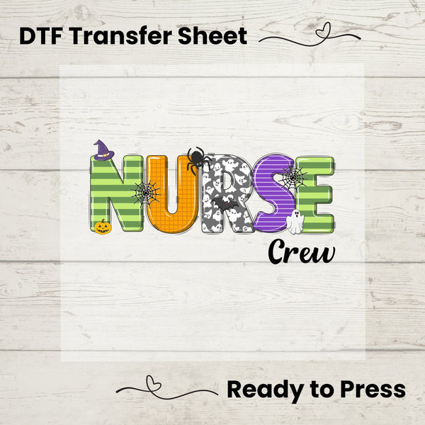 Nurse Crew DTF, Dtf Transfer Sheet, Ready to Press, Custom Dtf, Diy Heat Transfer, Matching Shirts, Halloween Nurse Tshirt