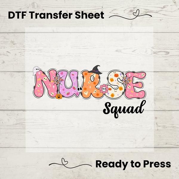Nurse Squad DTF, Dtf Transfer Sheet, Ready to Press, Custom Dtf, Diy Heat Transfer, Matching Shirts, Halloween Nurse Tshirt