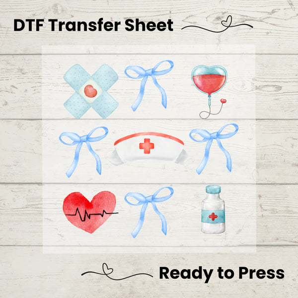 Coquette Nurse DTF, Dtf Transfer Sheet, Ready to Press, Custom Dtf, Diy Heat Transfer, Coquette Aesthetic  Shirt