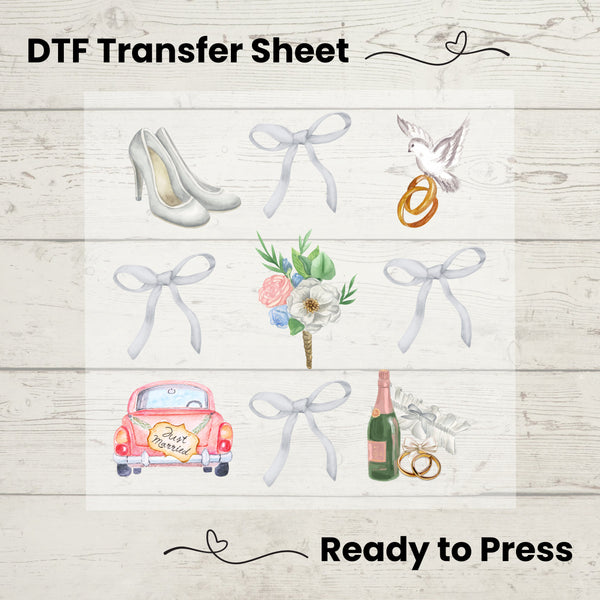 Coquette Bridal DTF, Dtf Transfer Sheet, Ready to Press, Custom Dtf, Diy Heat Transfer, Coquette Aesthetic Shirt, Bridal Shower Gift