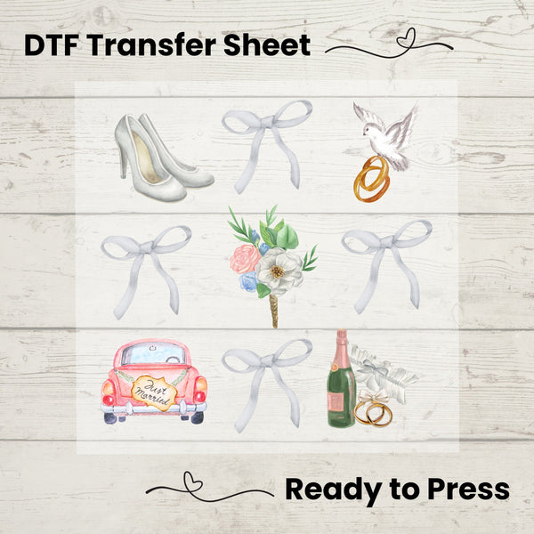 Coquette Bridal DTF, Dtf Transfer Sheet, Ready to Press, Custom Dtf, Diy Heat Transfer, Coquette Aesthetic Shirt, Bridal Shower Gift