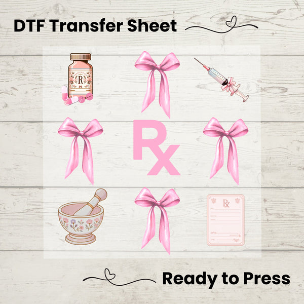 Coquette Pharmacy DTF, Dtf Transfer Sheet, Ready to Press, Custom Dtf, Diy Heat Transfer, Coquette Aesthetic Shirt, Pharmacist Gift