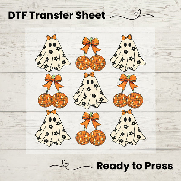 Coquette Disco Ghost DTF, Dtf Transfer Sheet, Ready to Press, Custom Dtf, Diy Heat Transfer, Coquette Aesthetic Shirt, Disco Halloween