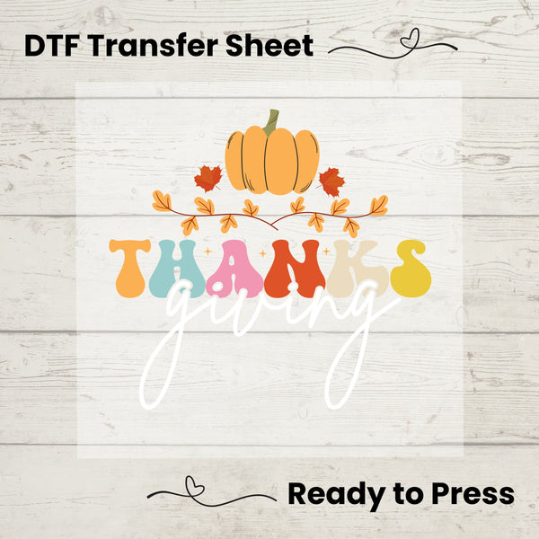 Thanksgiving DTF, Dtf Transfer Sheet, Ready to Press, Custom Dtf, Diy Heat Transfer, Fall Season, Family Gathering, Turkey Day Shirt