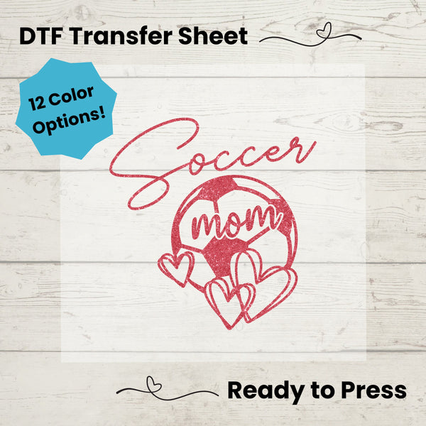 Soccer Mom DTF, Dtf Transfer Sheet, Ready to Press, Custom Dtf, Diy Heat Transfer, T-Shirt Transfer, Soccer Tshirt, Sports Mom Gift