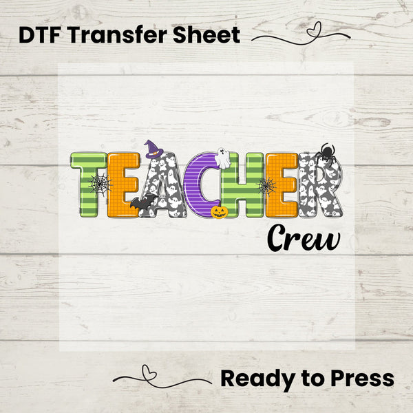 Teacher Squad DTF, Dtf Transfer Sheet, Ready to Press, Custom Dtf, Diy Heat Transfer, Halloween Teacher Squad, Matching Group Shirts