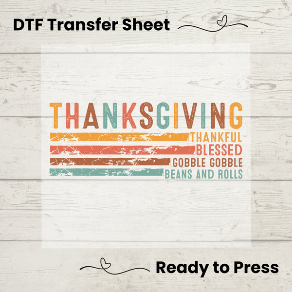 Thanksgiving DTF, Dtf Transfer Sheet, Ready to Press, Custom Dtf, Diy Heat Transfer, Fall Season, Family Gathering, Turkey Day Shirt