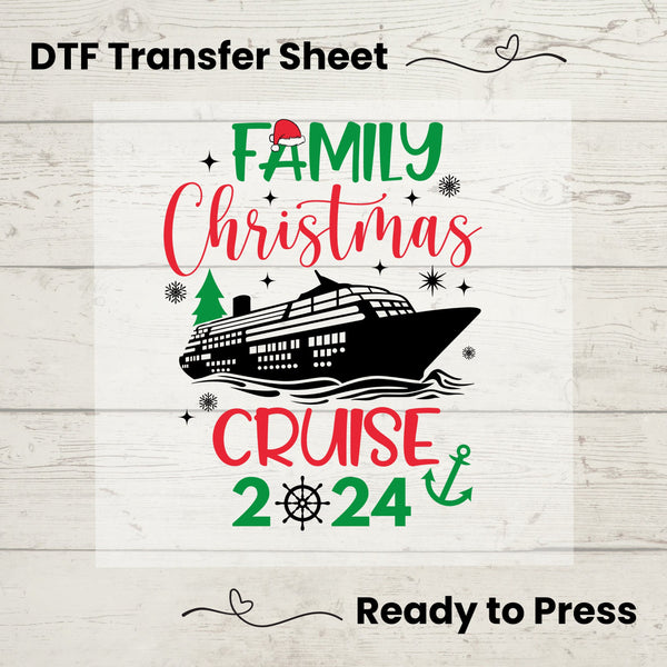 Family Christmas Cruise 2024 DTF, Dtf Transfer Sheet, Ready to Press, Custom Dtf, Diy Heat Transfer, Holiday Crafts, Christmas Maternity Tee