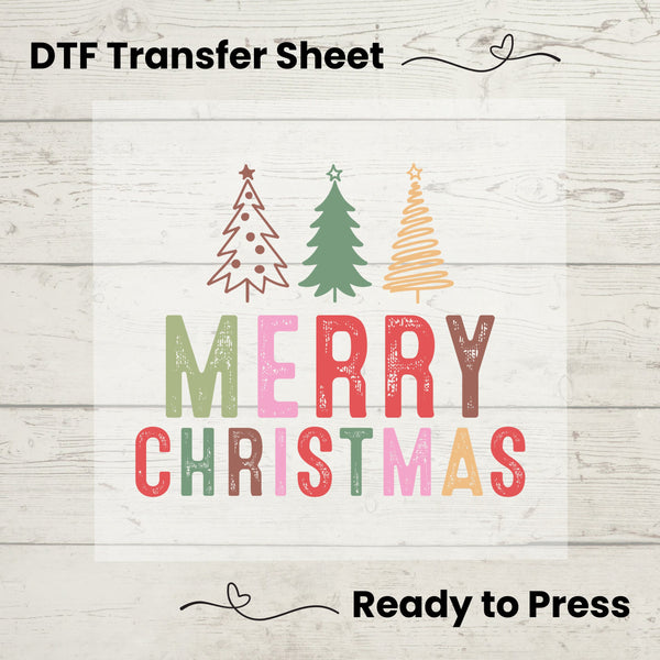 Merry Christmas DTF, Dtf Transfer Sheet, Ready to Press, Custom Dtf, Diy Heat Transfer, Merry Christmas Vibes, Cute Holiday Crafts