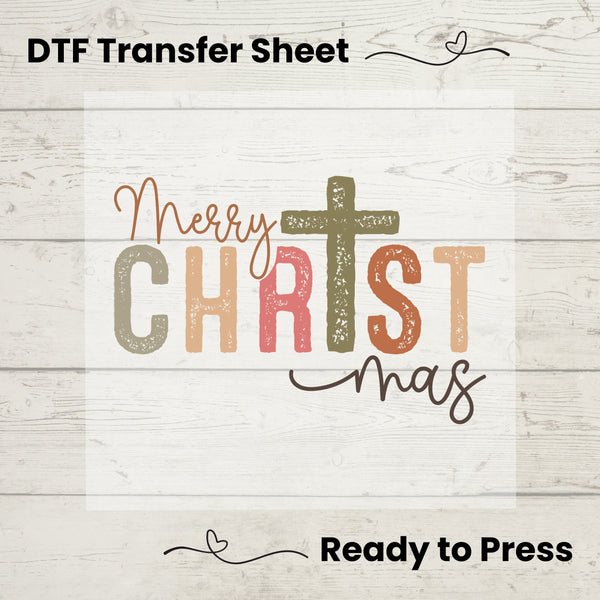 Merry Christmas DTF, Dtf Transfer Sheet, Ready to Press, Custom Dtf, Diy Heat Transfer, Christmas Gift,   Cute Holiday Crafts, Faith Tee