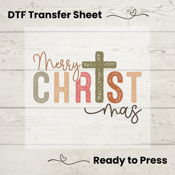 Merry Christmas DTF, Dtf Transfer Sheet, Ready to Press, Custom Dtf, Diy Heat Transfer, Christmas Gift,   Cute Holiday Crafts, Faith Tee
