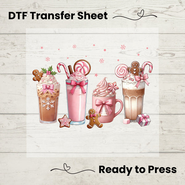 Christmas Coffee DTF, Dtf Transfer Sheet, Ready to Press, Custom Dtf, Diy Heat Transfer, Coquette Aesthetic, Holiday Sweater, Coffee Lover