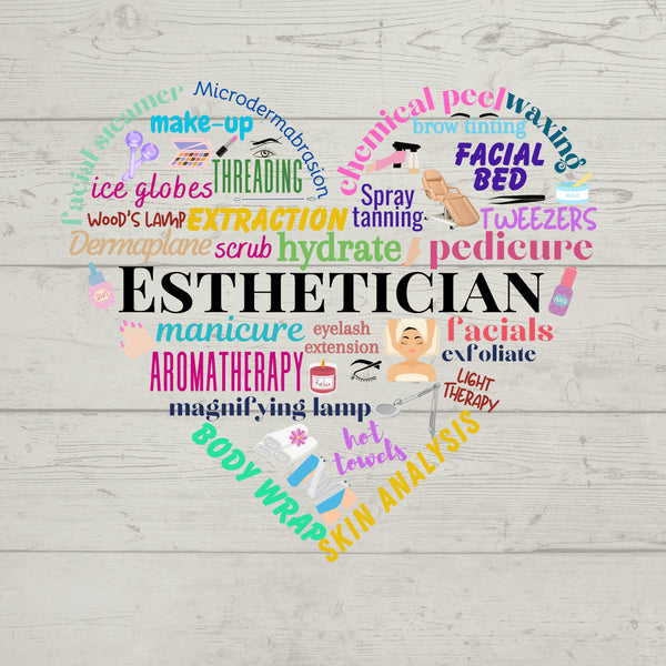 Esthetician Sticker, UV DTF Sticker, Laptop stickers, Cellphone decal, Glass Tumbler Decor, Esthetician gift, Skincare Decal, Spa Lover Gift