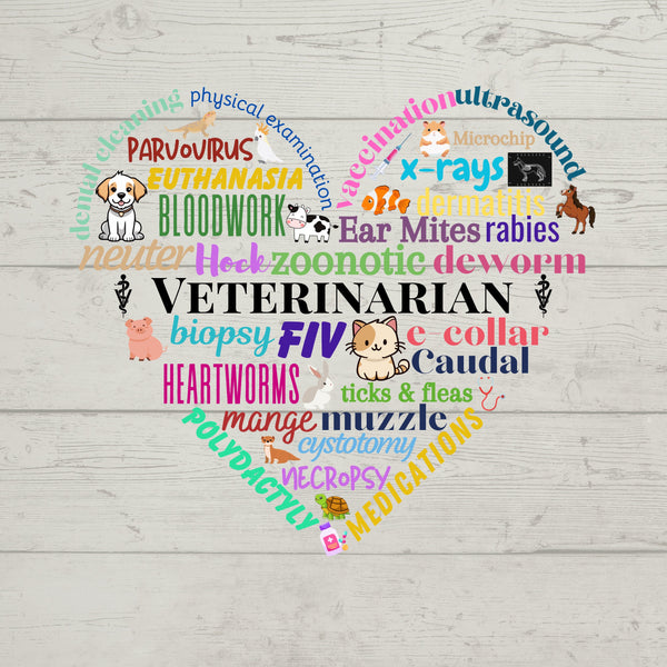 Veterinarian Sticker, UV DTF Sticker, Laptop stickers, Cellphone decal, Glass Tumbler Decor, Vet Tech, Animal Doctor, Vet Gift