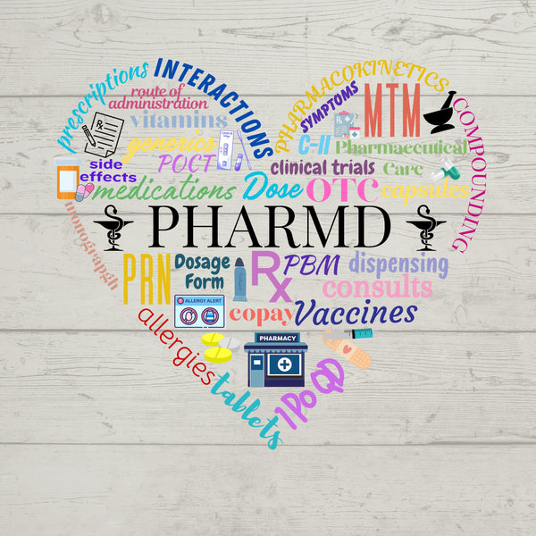 PharmD Sticker, UV DTF Sticker, Laptop stickers, Pharmacist gift,