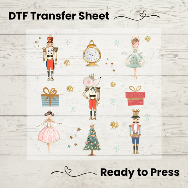 Nutcracker Christmas DTF, Dtf Transfer Sheet, Ready to Press, Custom Dtf, DIY Heat Transfer, Ballet Lover Gift, Holiday Sweater