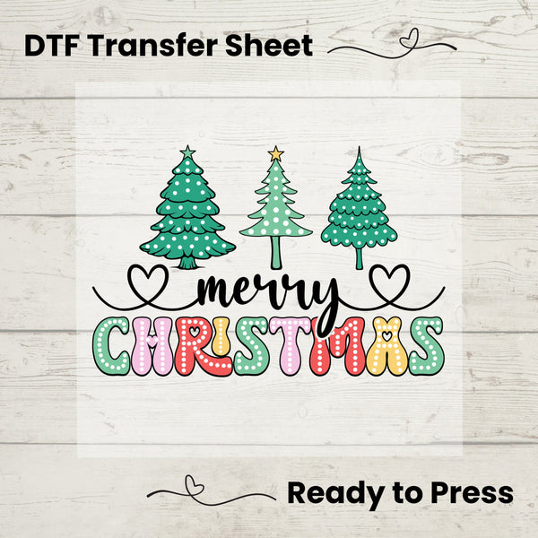 Merry Christmas DTF, Dtf Transfer Sheet, Ready to Press, Custom Dtf, Diy Heat Transfer, Holiday Crafts, Christmas
