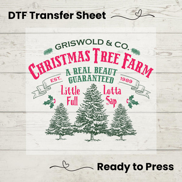 Griswold's Tree Farm  DTF, Dtf Transfer Sheet, Ready to Press, Custom Dtf, DIY Heat Transfer, Christmas Gift, Holiday Sweater, Classic 80's