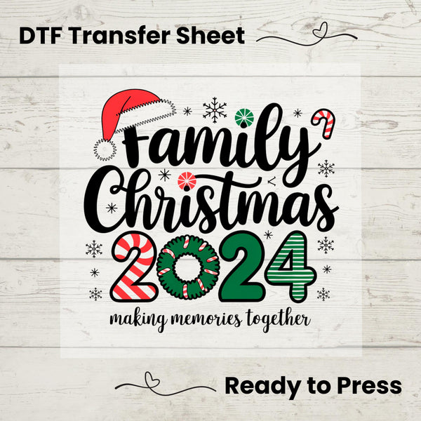 Family Christmas 2024 DTF, Dtf Transfer Sheet, Ready to Press, Custom Dtf, Diy Heat Transfer, Holiday Crafts, Christmas Reunion Shirt
