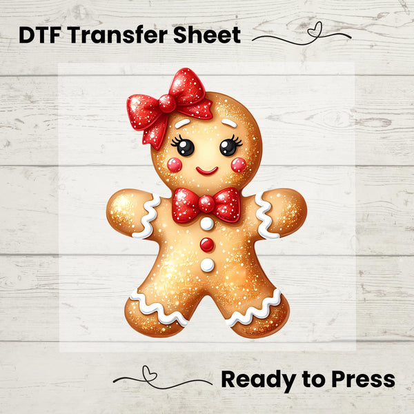 Christmas Girly Gingerbread DTF, Dtf Transfer Sheet, Ready to Press, Custom Dtf, Diy Heat Transfer, Holiday Crafts, Holiday Sweater