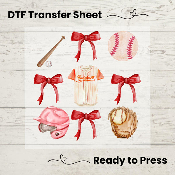 Coquette Baseball DTF, Dtf Transfer Sheet, Ready to Press, Custom Dtf, Diy Heat Transfer, T-Shirt Transfer, Red Coquette Aesthetic  Shirt