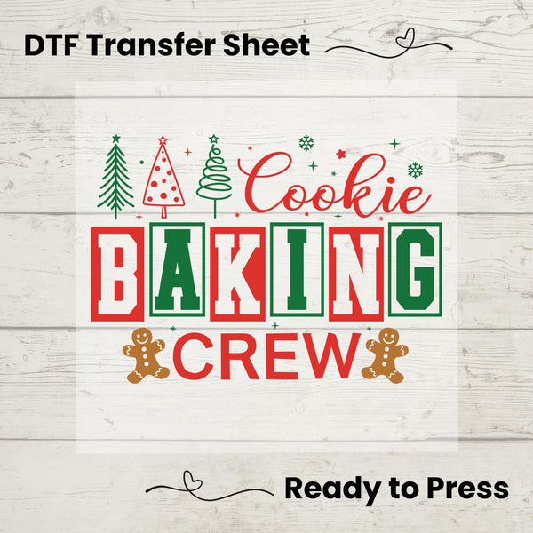 Cookie Baking Crew DTF, Dtf Transfer Sheet, Ready to Press, Custom Dtf, Diy Heat Transfer, Holiday Crafts, Christmas Baking Tee, Baker Gift