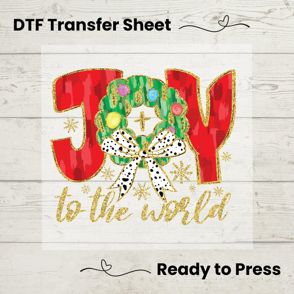 Joy To The World DTF, Dtf Transfer Sheet, Ready to Press, Custom Dtf, Heat Transfer, Holiday Craft, Christmas Nativity Tee, Holiday Sweater