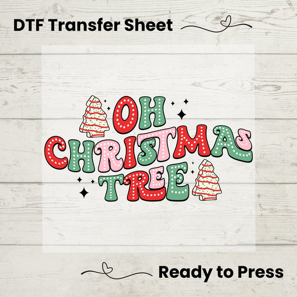 Oh Christmas Tree DTF, Dtf Transfer Sheet, Ready to Press, Custom Dtf, Heat Transfer, Holiday Sweater Gift, Christmas Sweater Gift