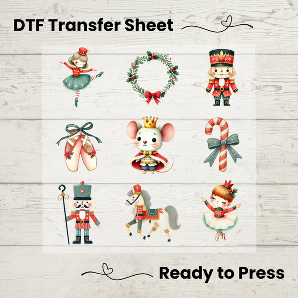 Nutcracker Christmas DTF, Dtf Transfer Sheet, Ready to Press, Custom Dtf, DIY Heat Transfer, Ballet Lover Gift, Holiday Sweater