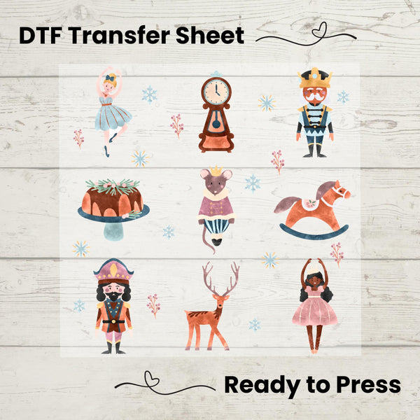 Nutcracker Christmas DTF, Dtf Transfer Sheet, Ready to Press, Custom Dtf, DIY Heat Transfer, Ballet Lover Gift, Holiday Sweater
