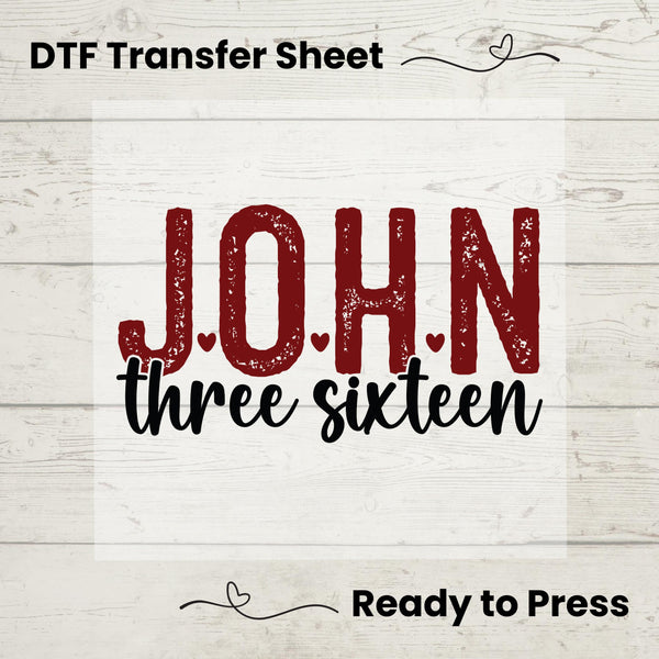 John 316 Valentine's Day DTF, Dtf Transfer Sheet, Ready to Press, Custom Dtf, Diy Heat Transfer, Valentines Day, Christian Faith Shirt
