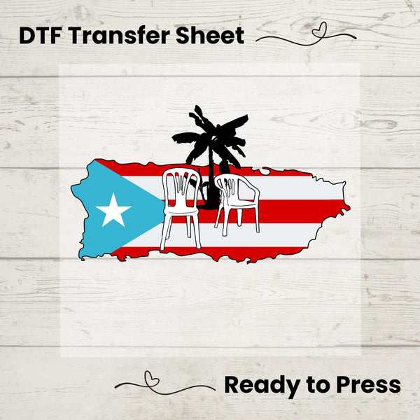 DTMF DTF, DTf Transfer Sheet, Ready to Press, Custom Dtf, DIY Heat Transfer, T-Shirt Transfer, Puerto Rico, Bad Bunny, Puerto Rican Flag