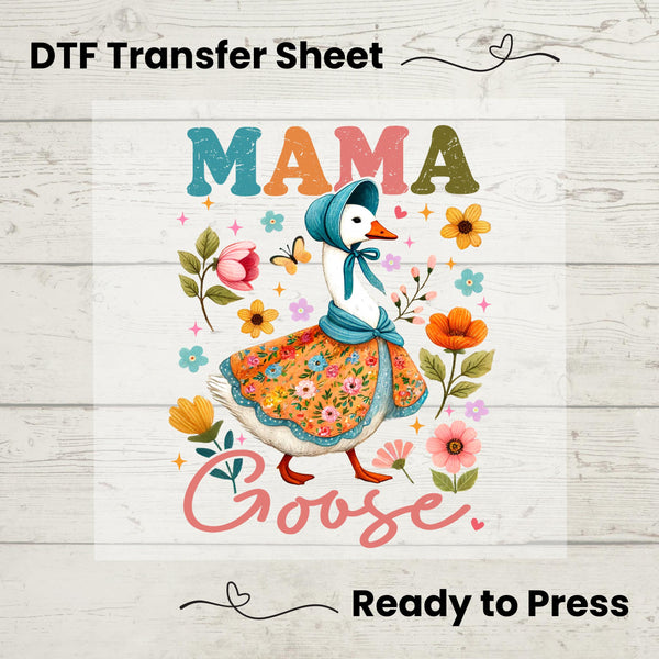 Mama Goose DTF, Dtf Transfer Sheet, Ready to Press, Custom Dtf, Diy Heat Transfer, T-Shirt Transfer, Springs Flowers, Mothers Day Gift