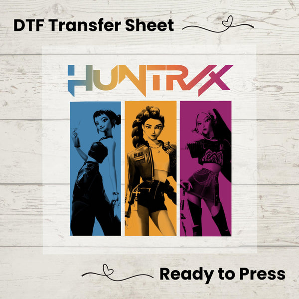 Kpop Demon Hunters DTF, Dtf Transfer Sheet, Ready to Press, Custom Dtf, Diy Heat Transfer,  Huntrix T-Shirt, Kpop Movie Fan Gift, Derpy Tee