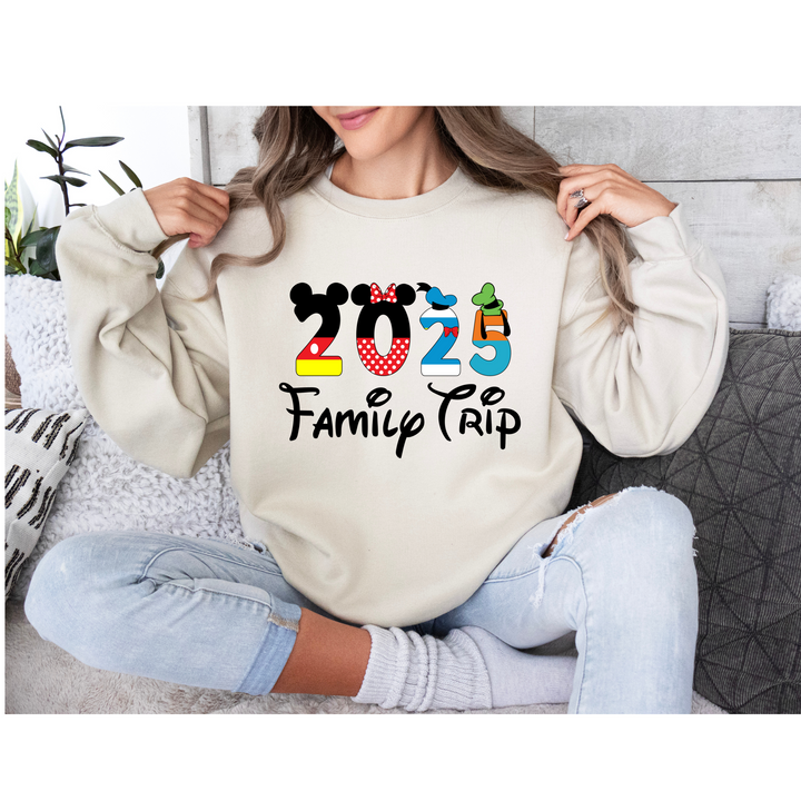 Disney Family Trip 2025 DTF Transfer – Minnie Ears ready-to-press heat transfer for custom matching vacation shirts.