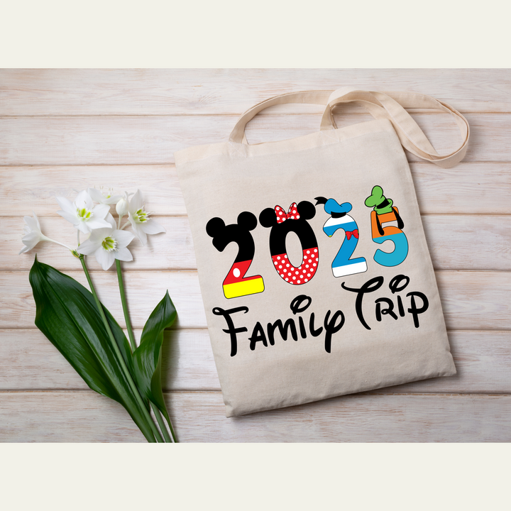 Disney Family Trip 2025 DTF Transfer – Minnie Ears ready-to-press heat transfer for custom matching vacation shirts.