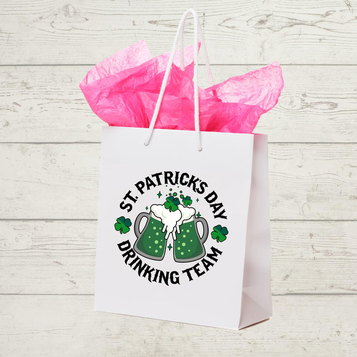 St. Patrick’s Day Drinking Team DTF Transfer Bundle – 6-sheet ready-to-press heat transfer pack with Irish-themed bar crawl and day drink designs