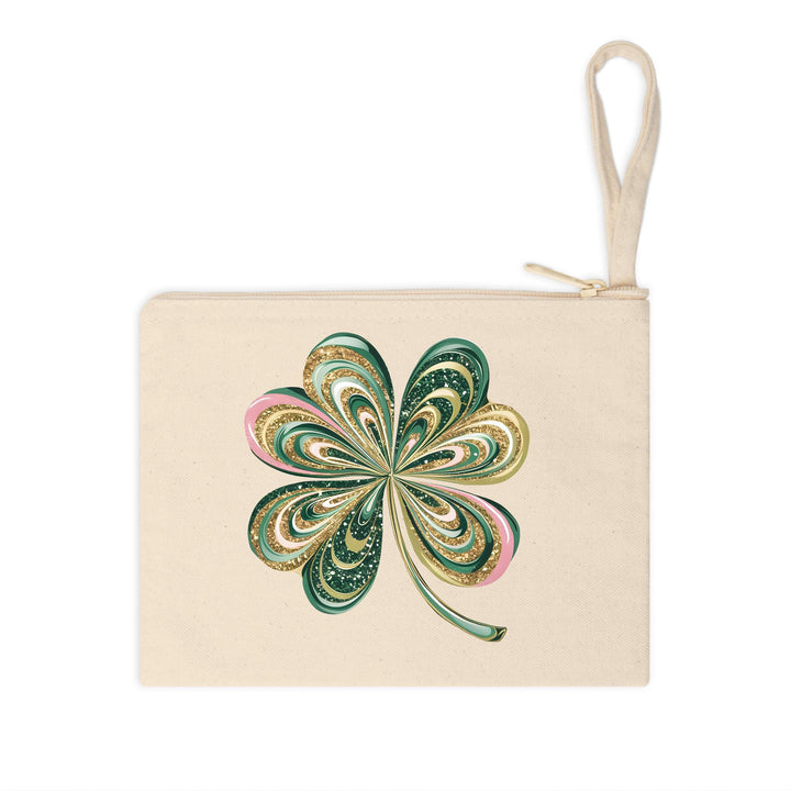 St. Patrick’s Day Glitter Shamrock DTF transfer featuring sparkling green, pink, and gold glitter swirls perfect for festive DIY apparel.